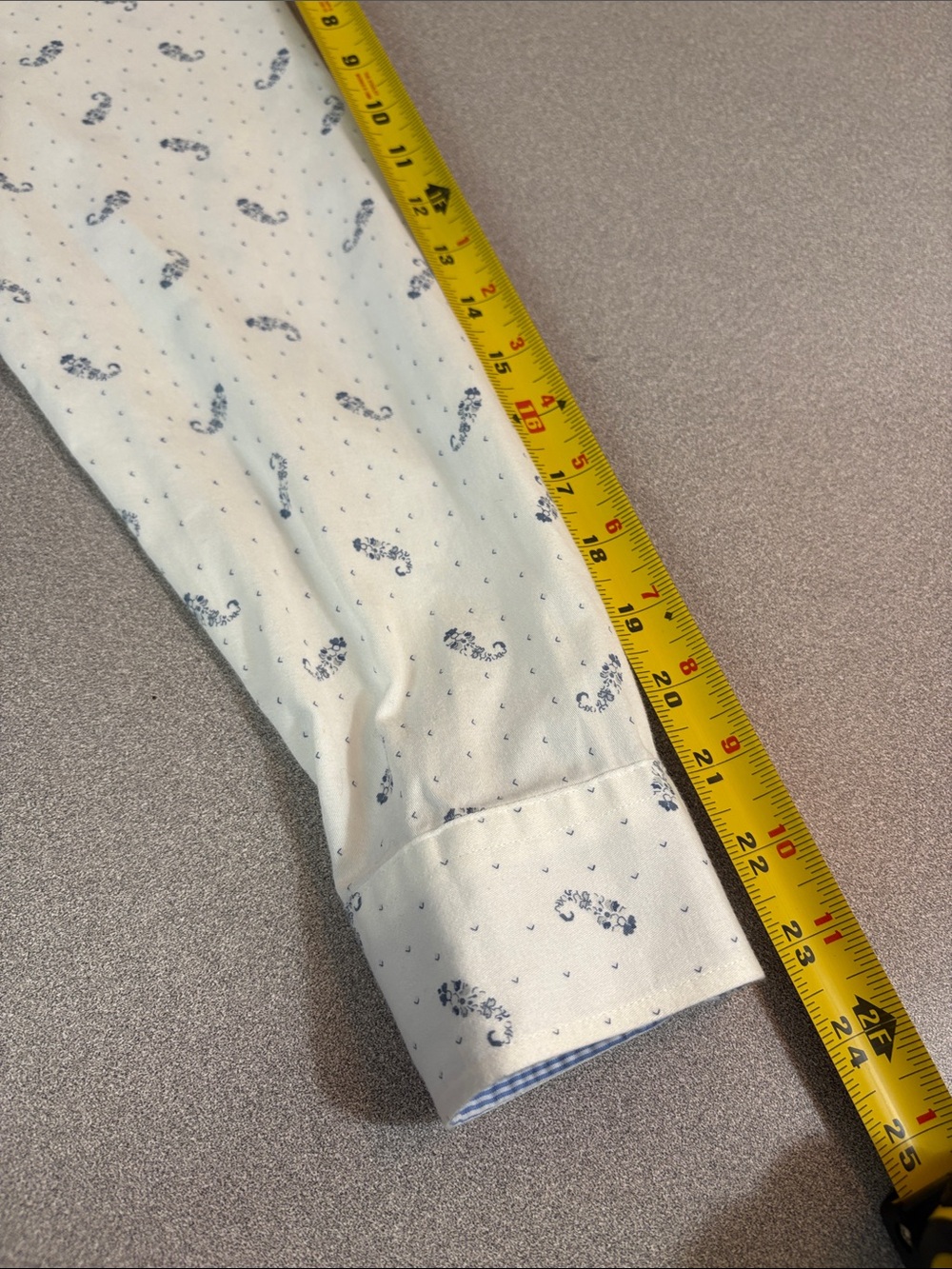 Chaps White Button-Down Shirt with Blue Paisley Print - Picture 8 of 9